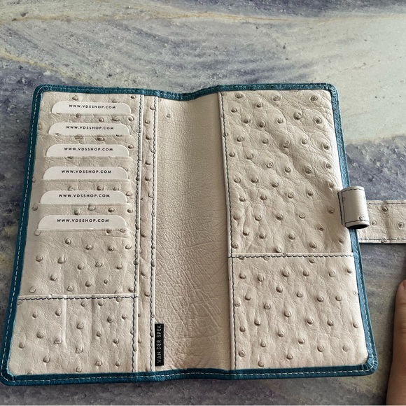 VDS Van Der Spek Custom Leather Real Ostrich Planner Cover Hobonichi Weeks New - Picture 2 of 3